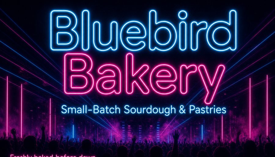 Business card in the Neon Night look