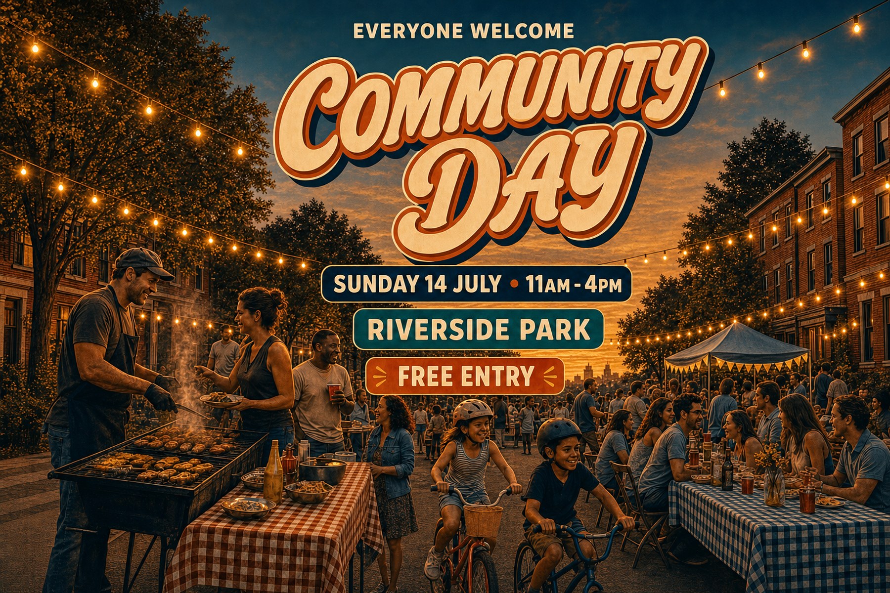 Postcard made from A community block party