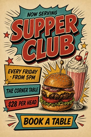 Retro Diner Comic — flyer