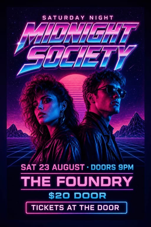 Synthwave Grid — Flyer