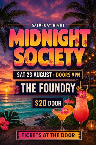 Tropical Sunset — flyer